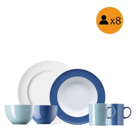 32-Piece Modern Colourful Dinnerware Set