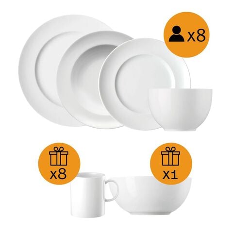 41-Piece Modern Dinnerware Set with Free Gift