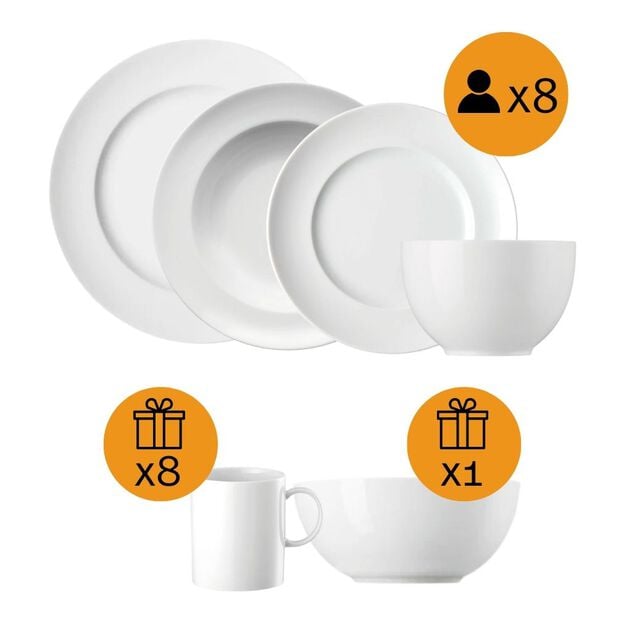 41-Piece Modern Dinnerware Set with Free Gift image number 0