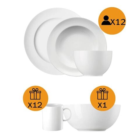 49-Piece Modern Dinnerware Set with Free Gift