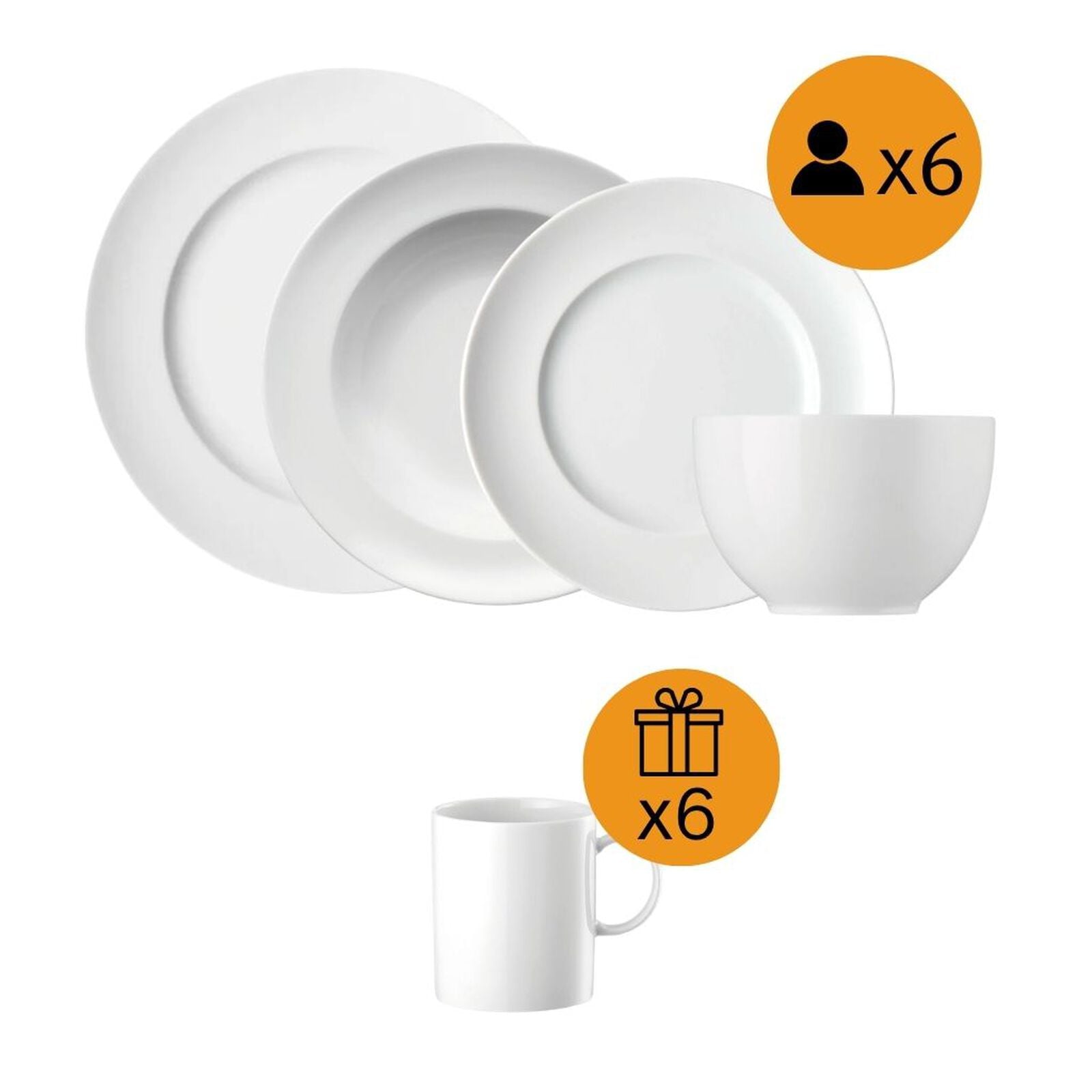 30-Piece Modern Dinnerware Set with Free Gift image number null